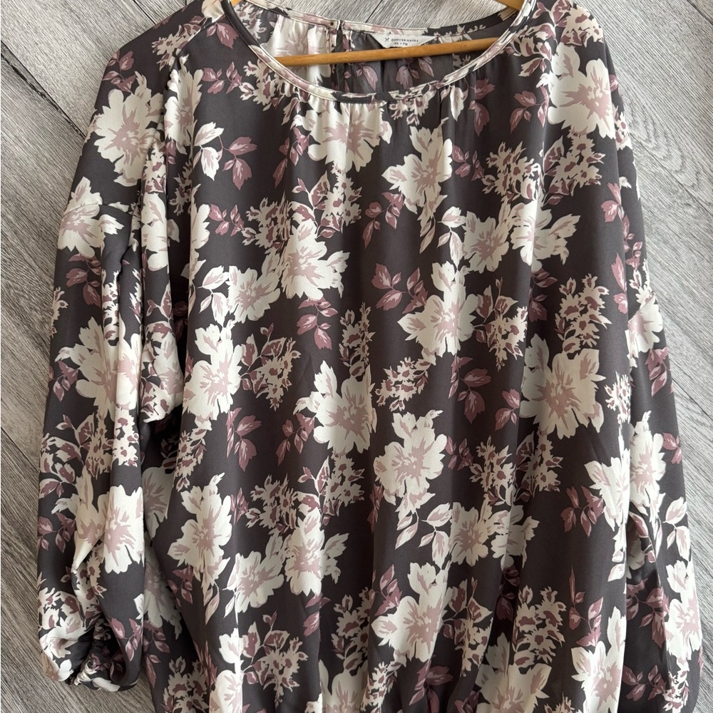 Denver Hayes Floral Blouse - Black and Pink